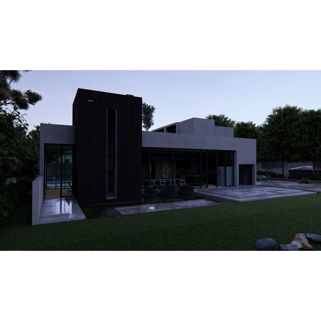 Modern Villa 3D Model – Luxurious Architectural Design, FBX, OBJ - View 10