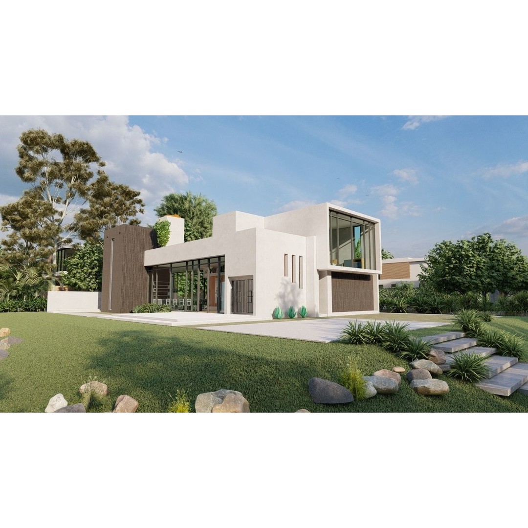 Modern Villa 3D Model – Luxurious Architectural Design, FBX, OBJ - View 16