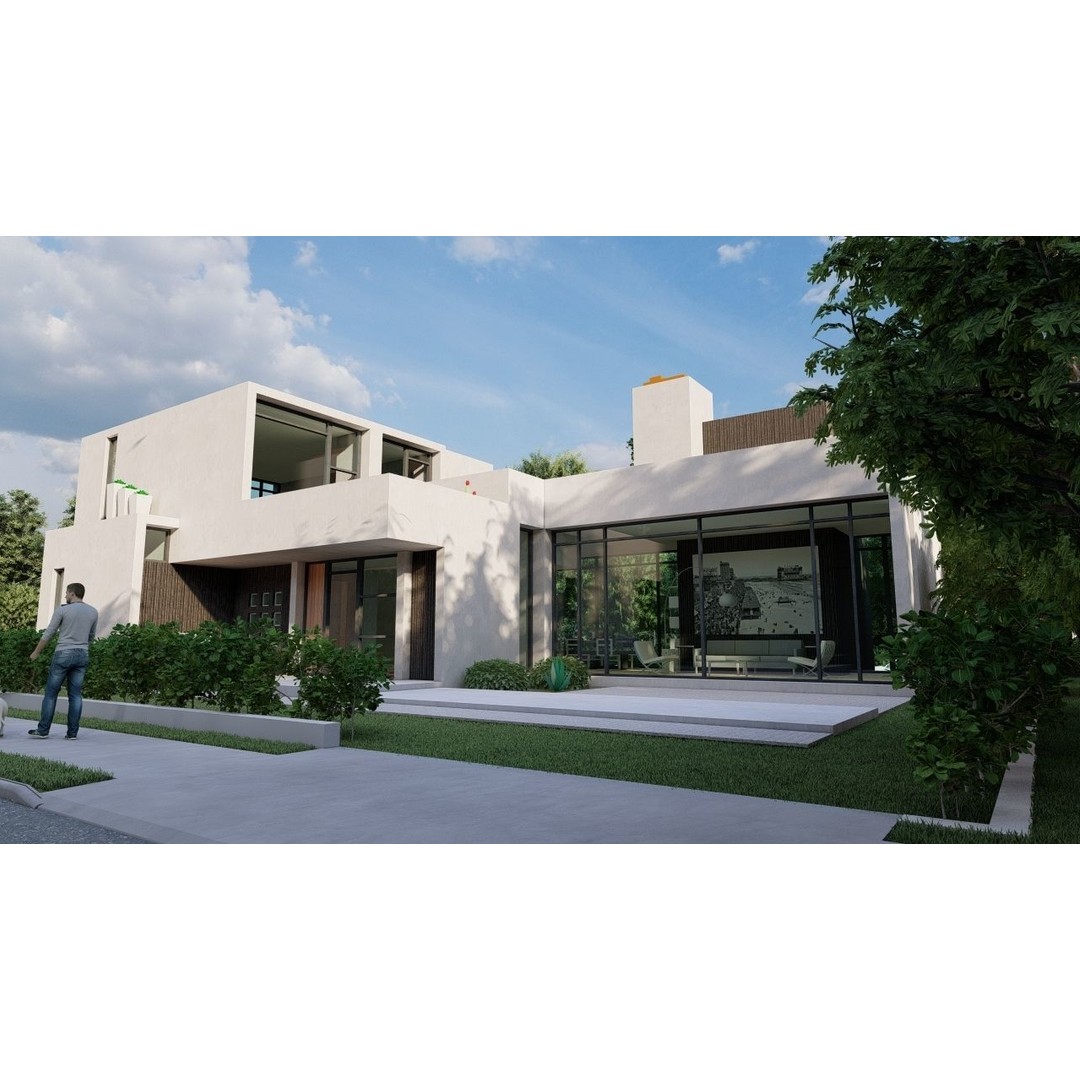 Modern Villa 3D Model – Luxurious Architectural Design, FBX, OBJ - View 18