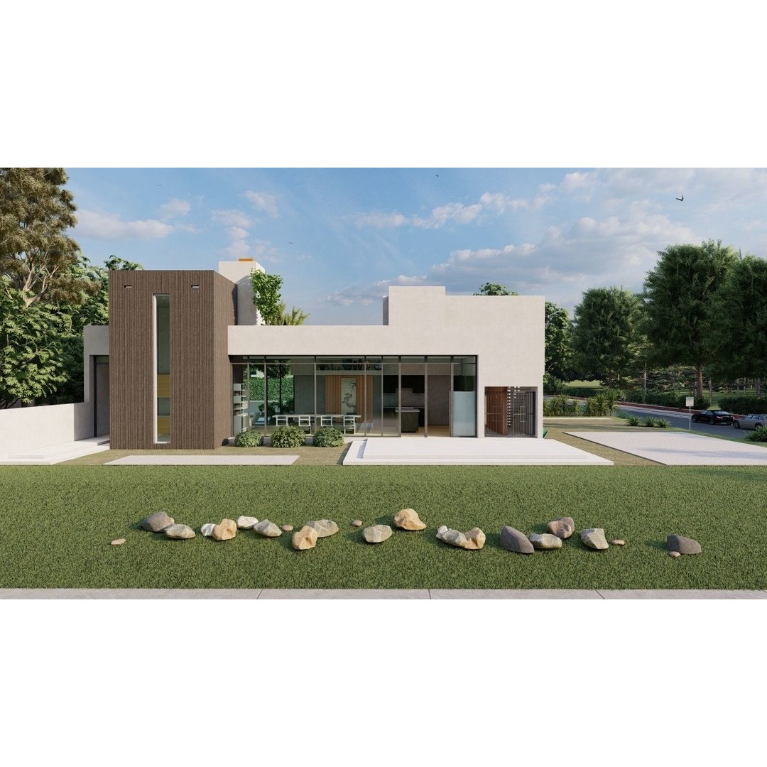 Modern Villa 3D Model – Luxurious Architectural Design, FBX, OBJ - View 4