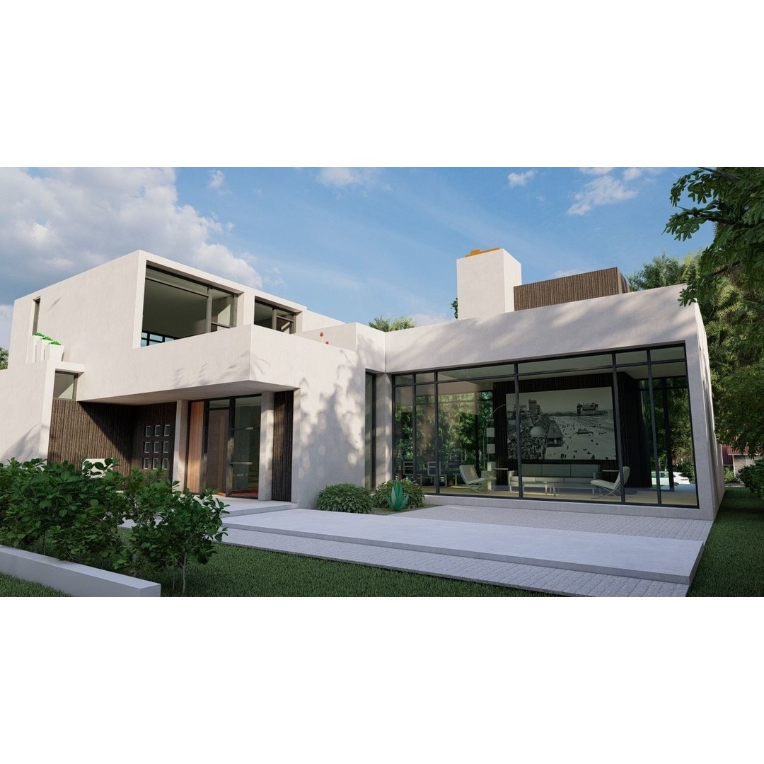 Modern Villa 3D Model – Luxurious Architectural Design, FBX, OBJ - View 6