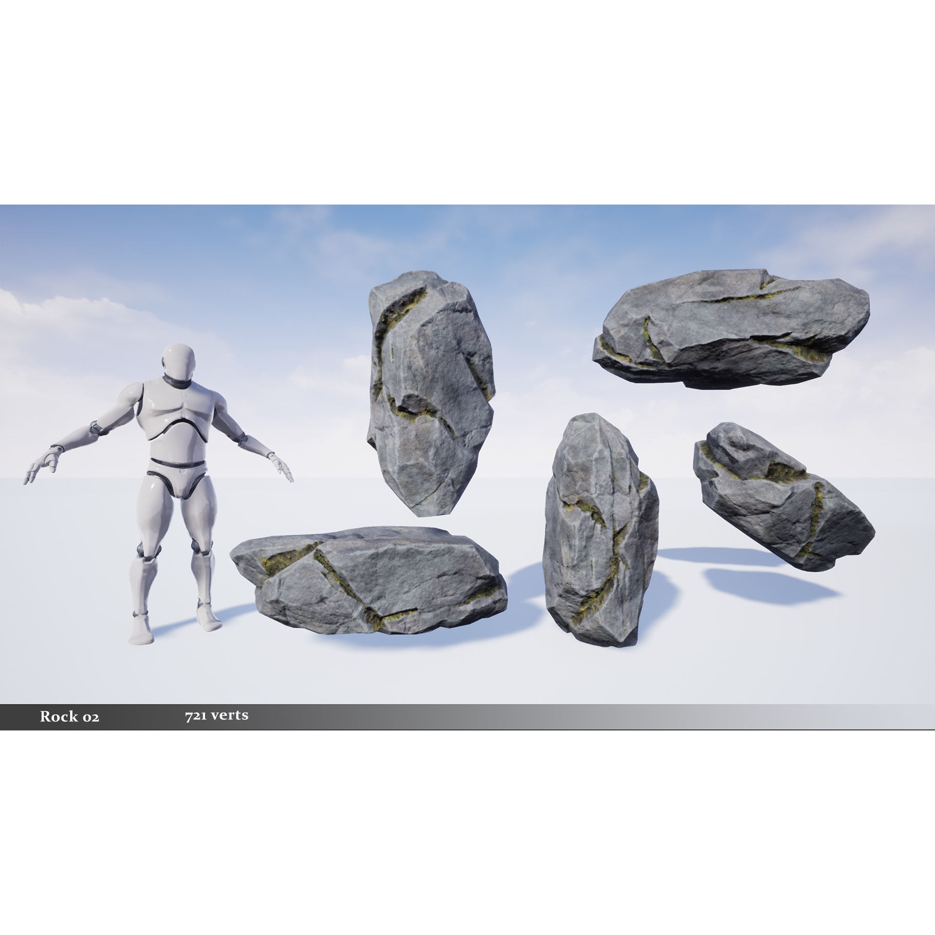 Modular Realistic Cliffs and Rocks - Low-Poly Game-Ready 3D Model - View 15