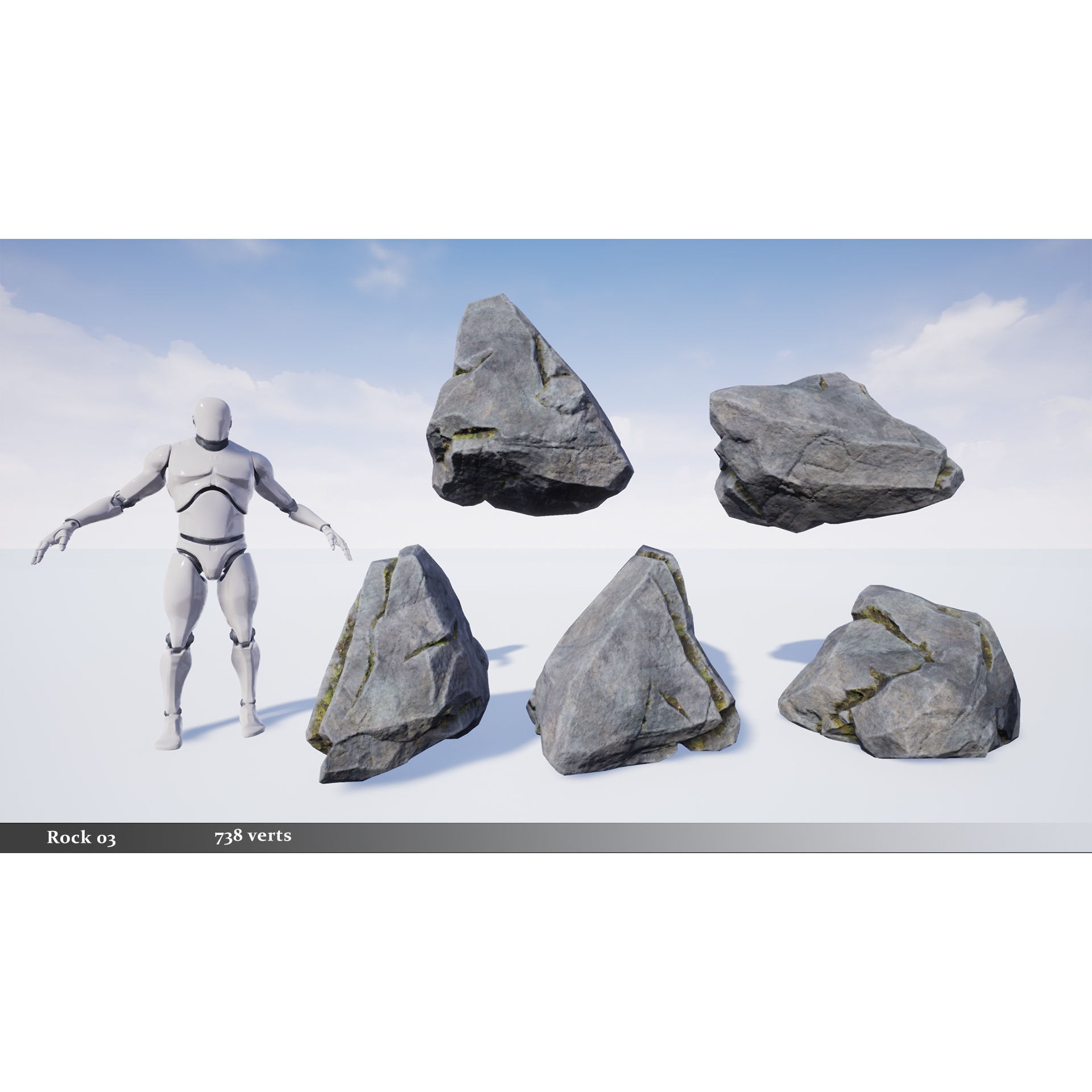 Modular Realistic Cliffs and Rocks - Low-Poly Game-Ready 3D Model - View 16