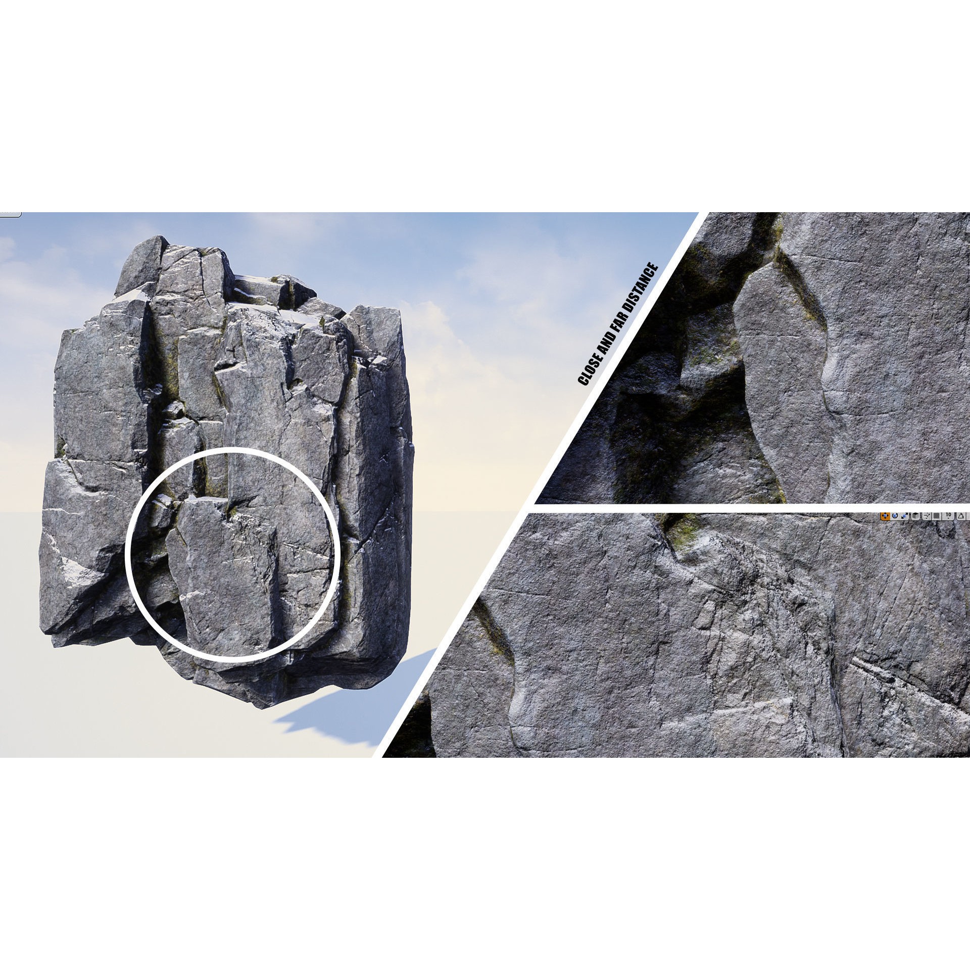 Modular Realistic Cliffs and Rocks - Low-Poly Game-Ready 3D Model - View 18