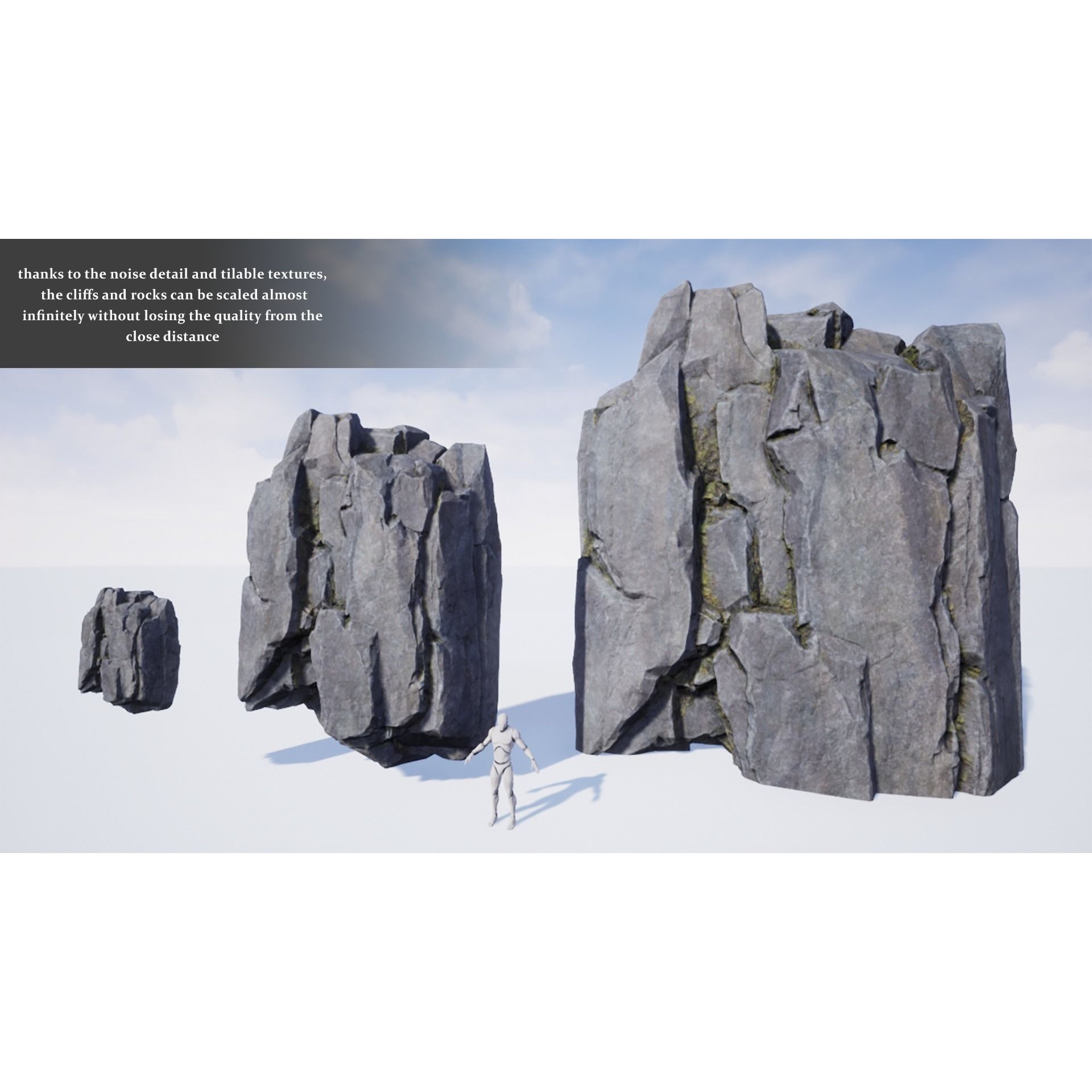 Modular Realistic Cliffs and Rocks - Low-Poly Game-Ready 3D Model - View 19