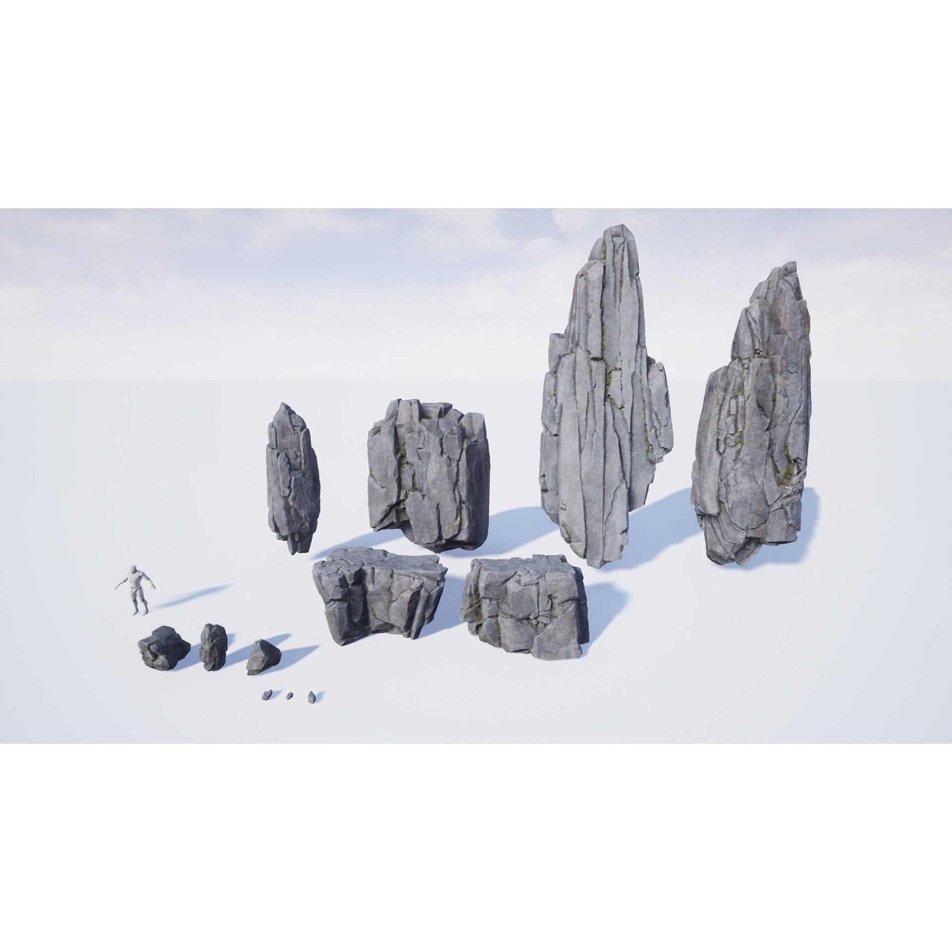 Modular Realistic Cliffs and Rocks - Low-Poly Game-Ready 3D Model - View 7