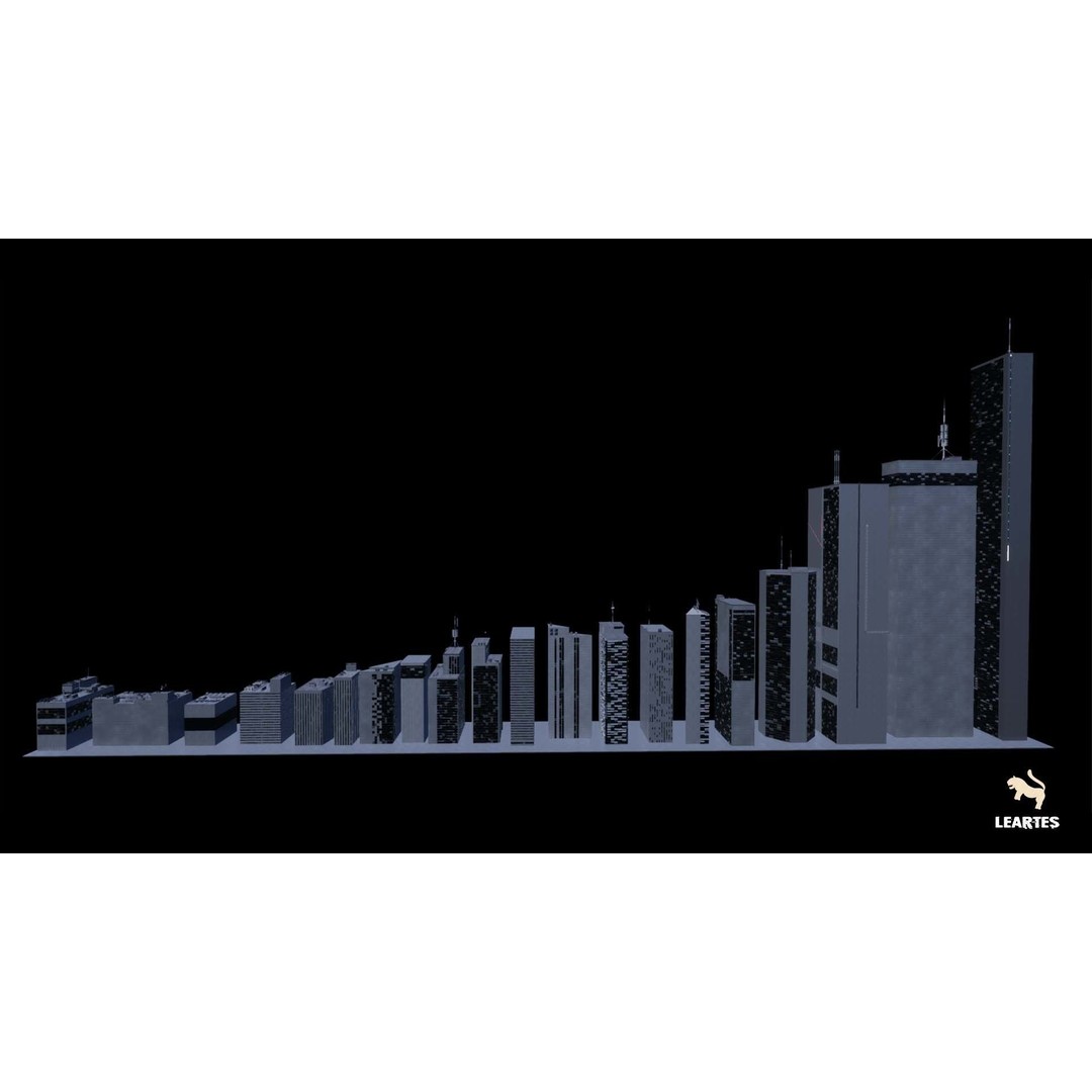 Futuristic Rooftop City Environment 3D Model – Low Poly Game Asset, PBR