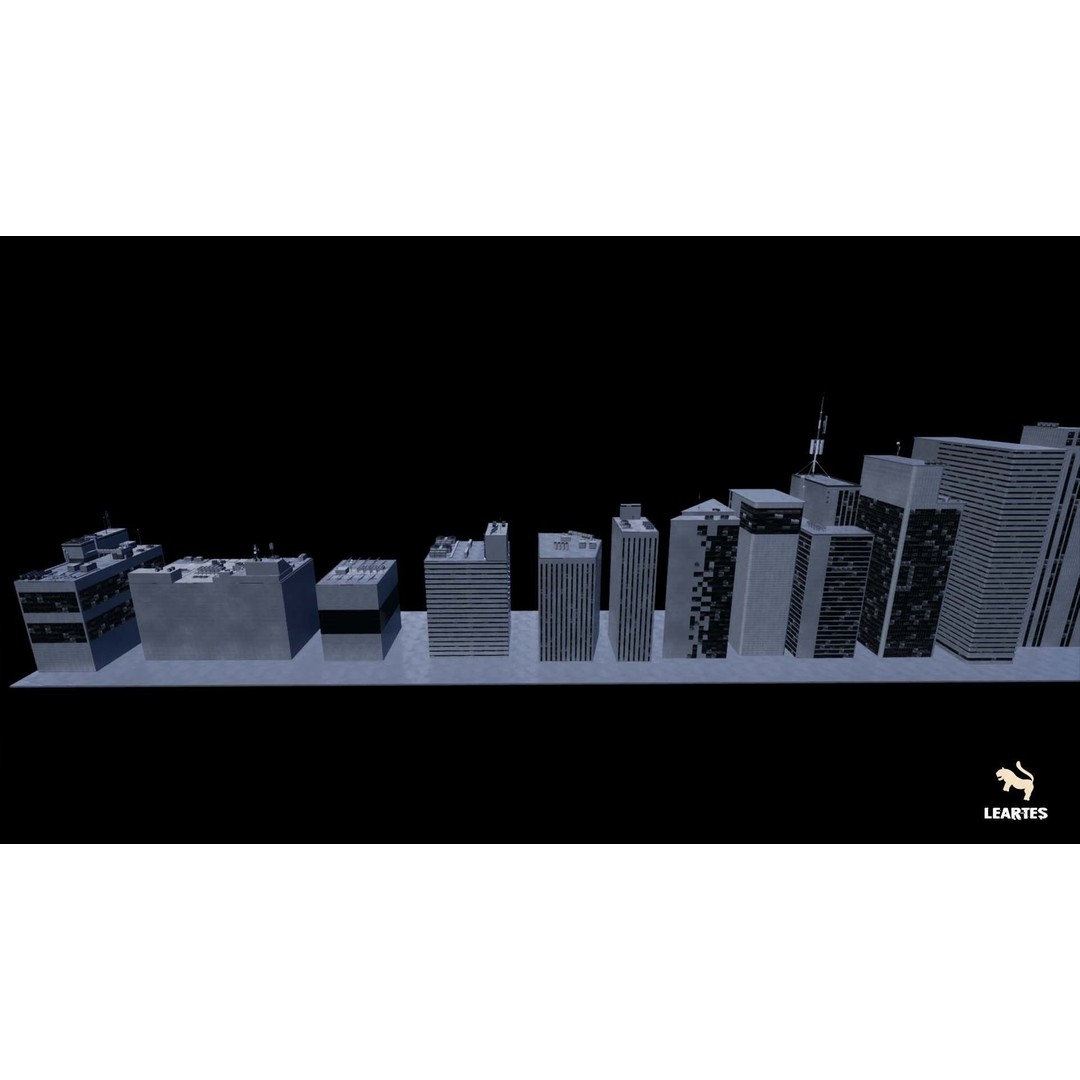 Futuristic Rooftop City Environment 3D Model – Low Poly Game Asset, PBR - View 13