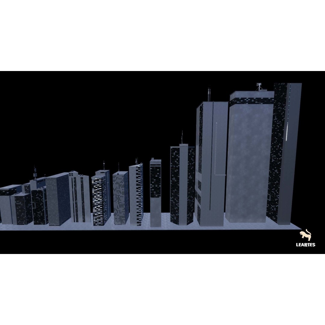 Futuristic Rooftop City Environment 3D Model – Low Poly Game Asset, PBR - View 14