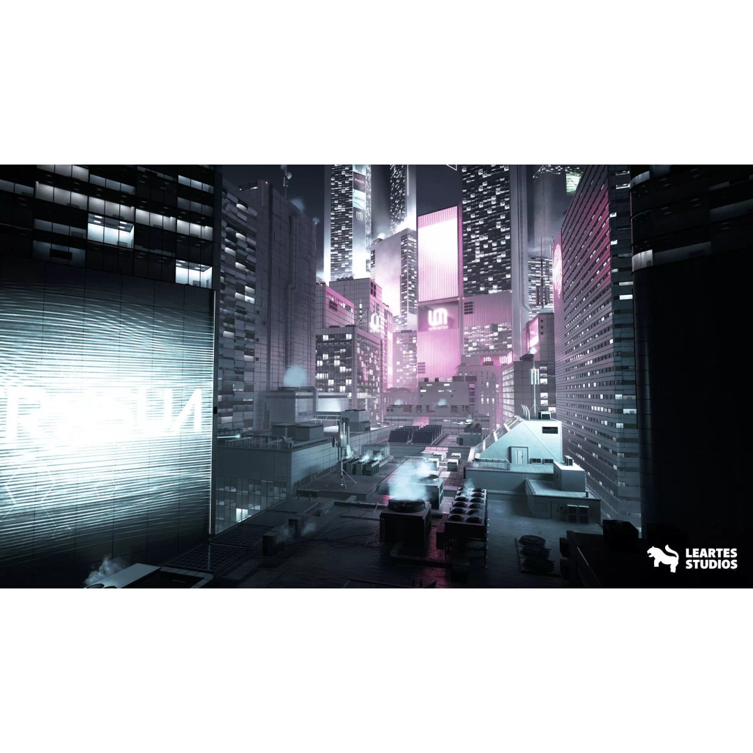 Futuristic Rooftop City Environment 3D Model – Low Poly Game Asset, PBR - View 2