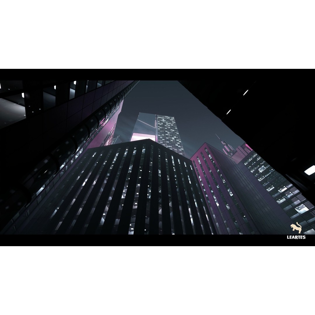 Futuristic Rooftop City Environment 3D Model – Low Poly Game Asset, PBR - View 4