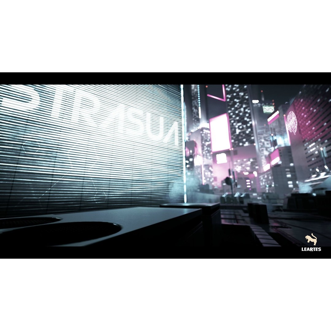 Futuristic Rooftop City Environment 3D Model – Low Poly Game Asset, PBR - View 6