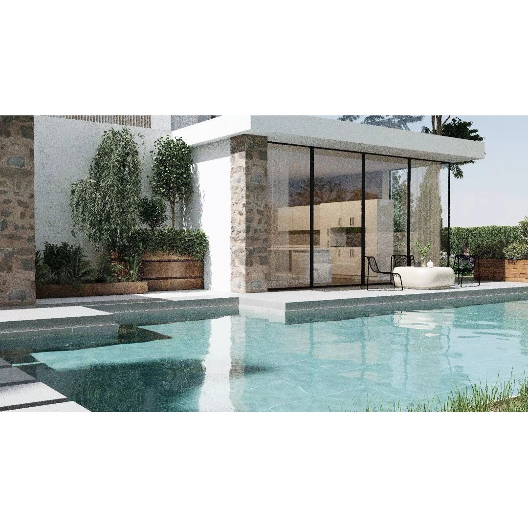 Luxury Villa 3D Model – Modern Exterior with Pool and Landscape - View 10