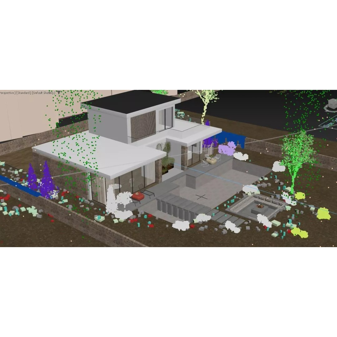 Luxury Villa 3D Model – Modern Exterior with Pool and Landscape - View 6