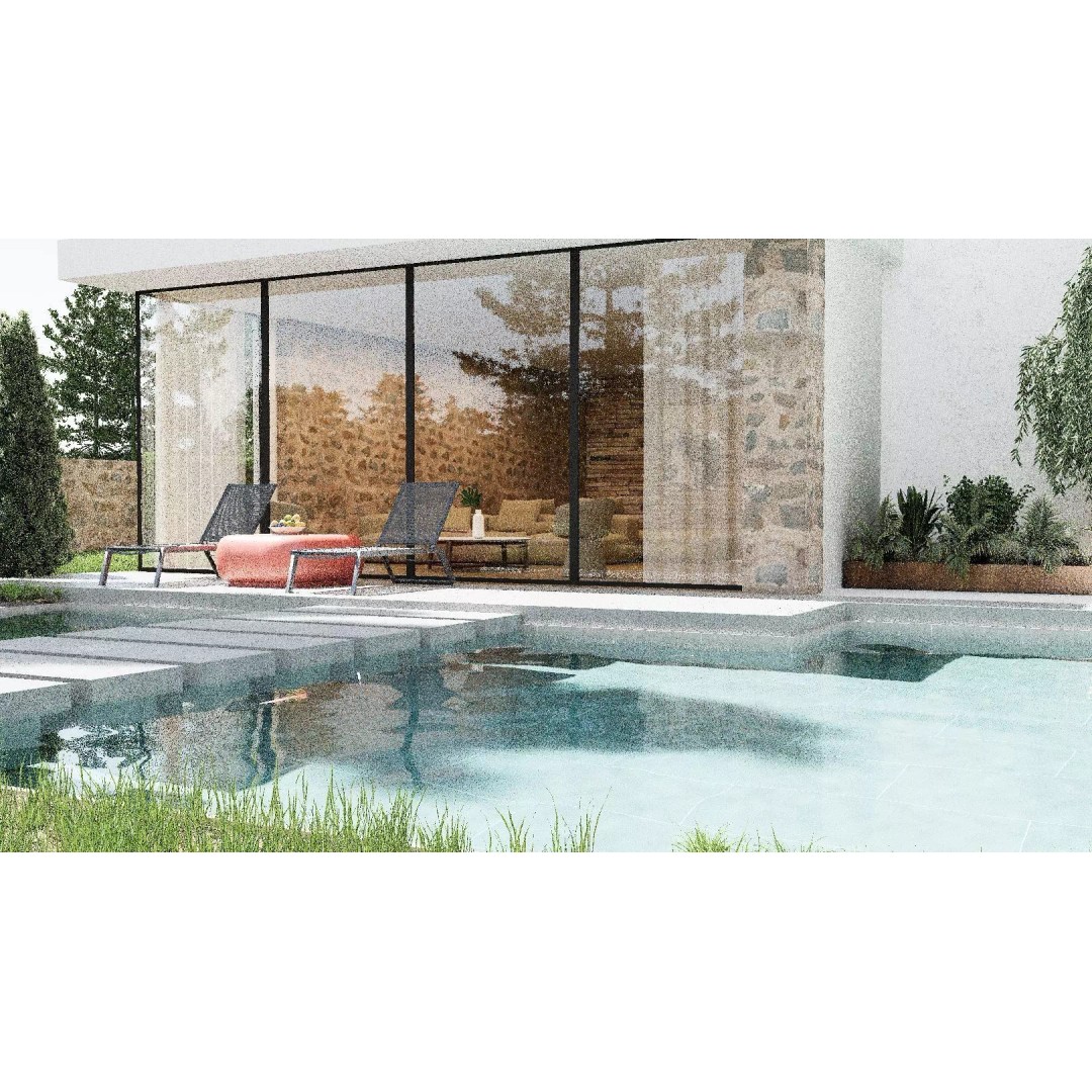Luxury Villa 3D Model – Modern Exterior with Pool and Landscape - View 9