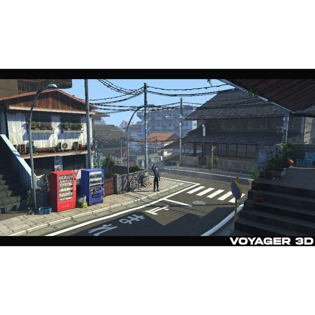 Japanese Rural Town 3D Model – Retro Low-Poly Game Asset, FBX - View 14