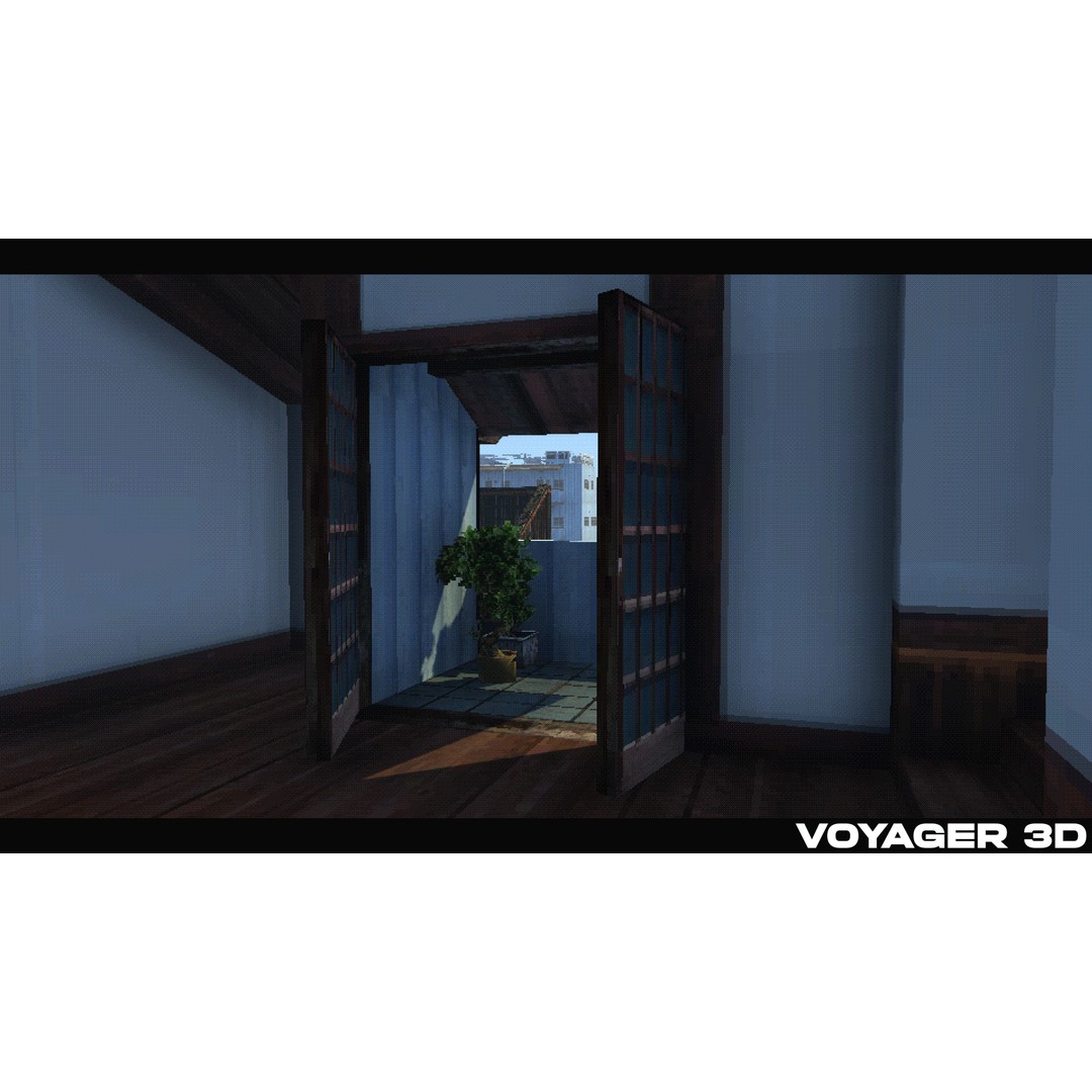 Japanese Rural Town 3D Model – Retro Low-Poly Game Asset, FBX - View 20