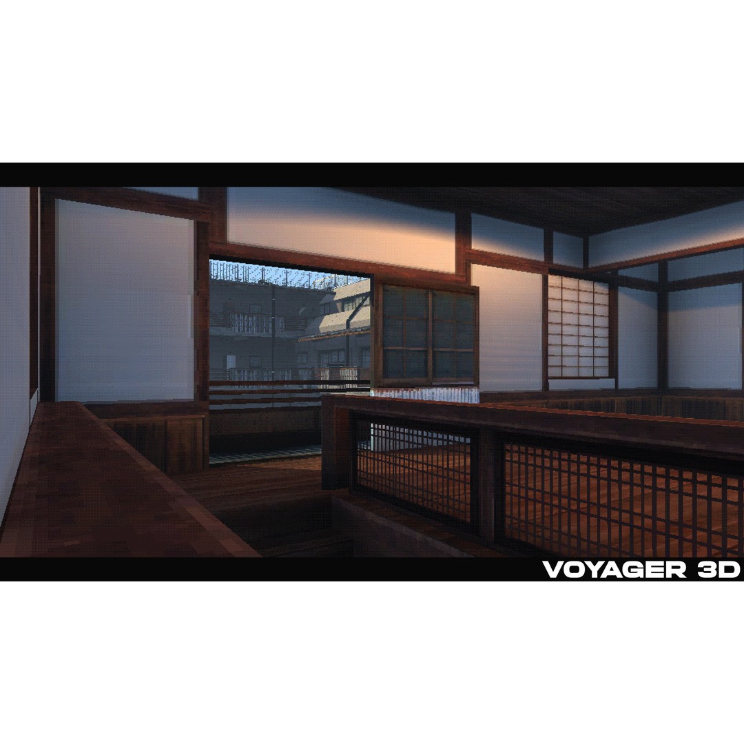 Japanese Rural Town 3D Model – Retro Low-Poly Game Asset, FBX - View 21