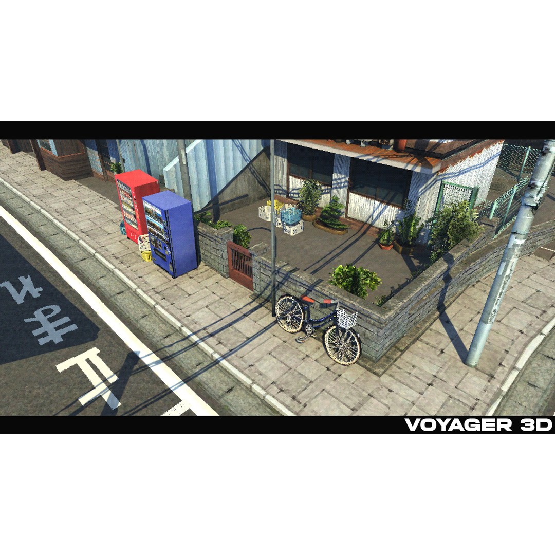 Japanese Rural Town 3D Model – Retro Low-Poly Game Asset, FBX - View 23