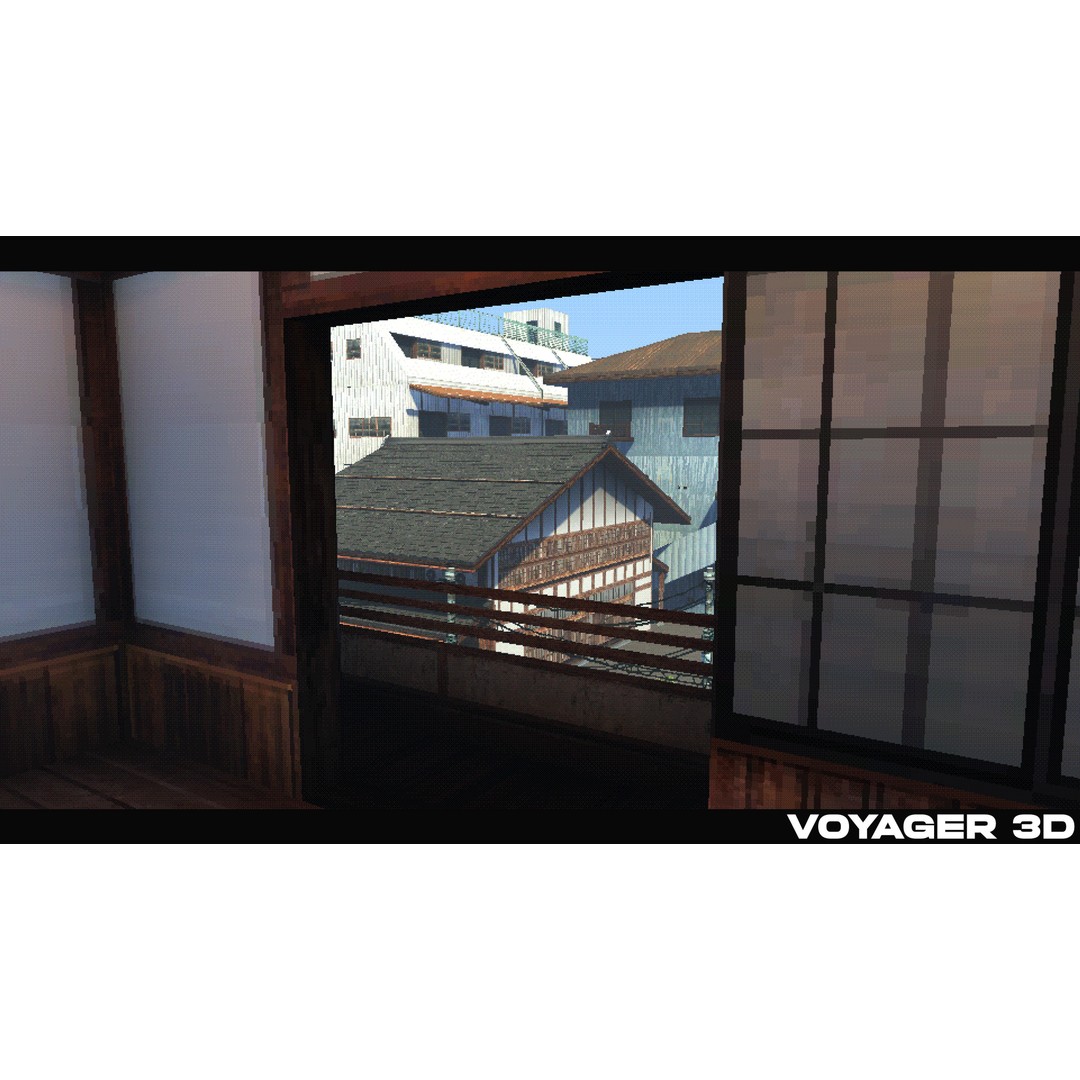Japanese Rural Town 3D Model – Retro Low-Poly Game Asset, FBX - View 25