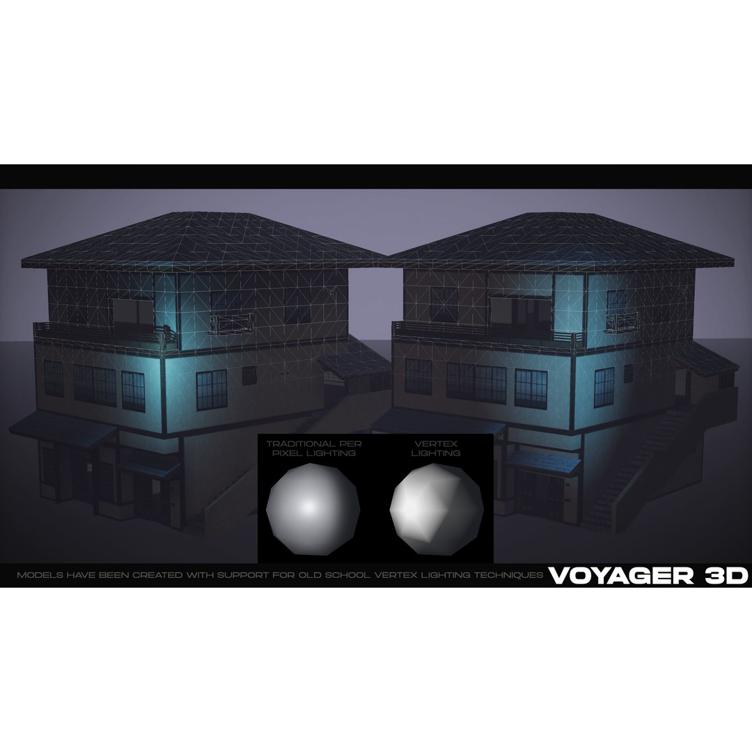Japanese Rural Town 3D Model – Retro Low-Poly Game Asset, FBX - View 30