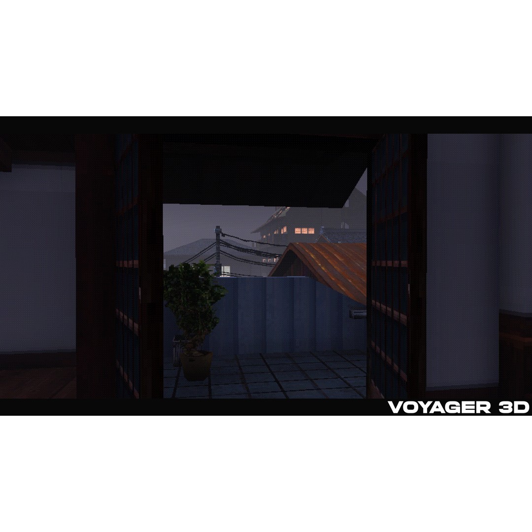 Japanese Rural Town 3D Model – Retro Low-Poly Game Asset, FBX - View 33