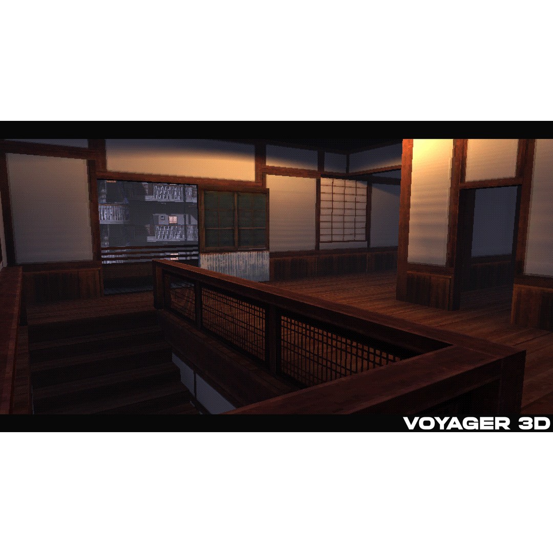 Japanese Rural Town 3D Model – Retro Low-Poly Game Asset, FBX - View 34