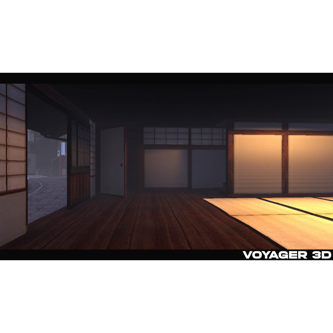 Japanese Rural Town 3D Model – Retro Low-Poly Game Asset, FBX - View 35