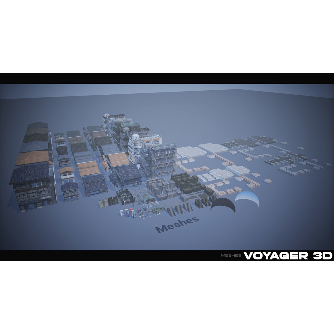 Japanese Rural Town 3D Model – Retro Low-Poly Game Asset, FBX - View 37