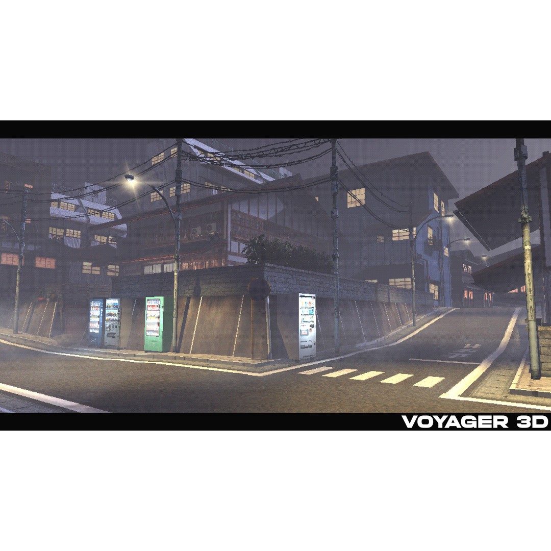 Japanese Rural Town 3D Model – Retro Low-Poly Game Asset, FBX - View 5