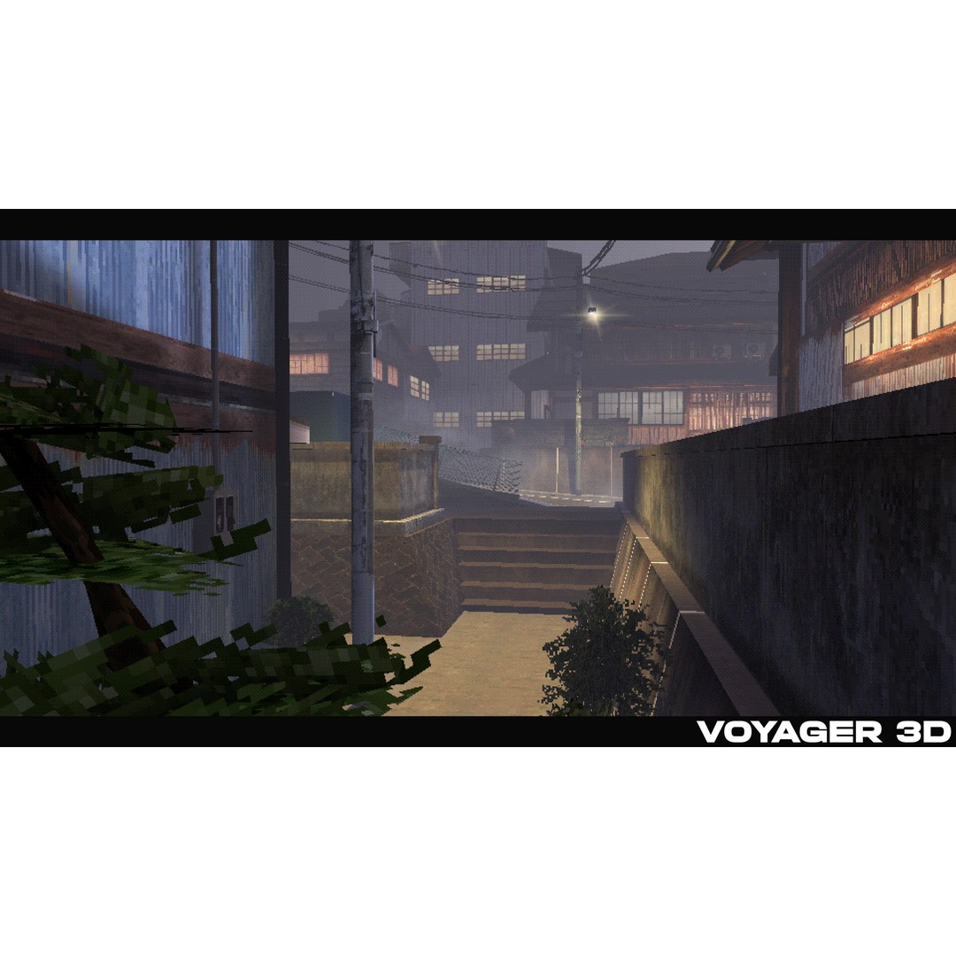 Japanese Rural Town 3D Model – Retro Low-Poly Game Asset, FBX - View 6