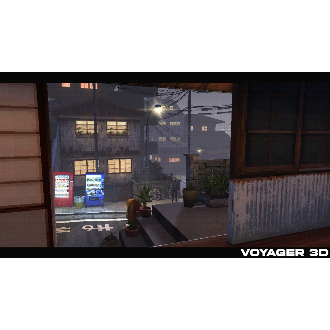 Japanese Rural Town 3D Model – Retro Low-Poly Game Asset, FBX - View 7