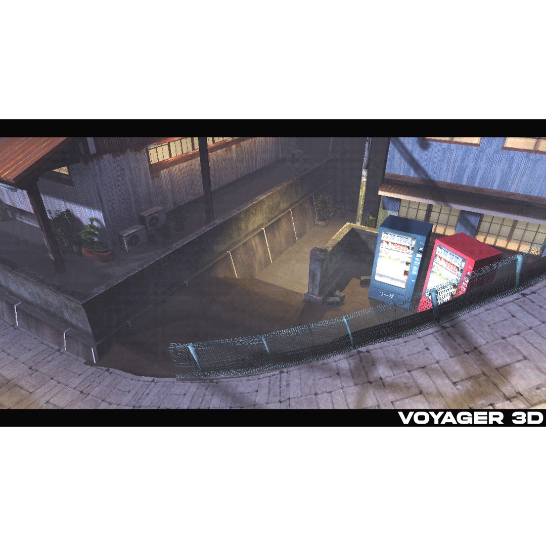 Japanese Rural Town 3D Model – Retro Low-Poly Game Asset, FBX - View 8