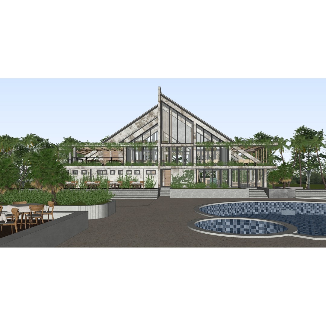 Luxury Resort 3D Model – Detailed Exterior Design, FBX & OBJ - View 19