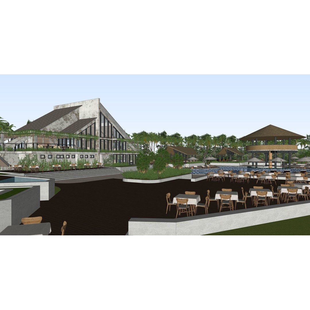 Luxury Resort 3D Model – Detailed Exterior Design, FBX & OBJ - View 3