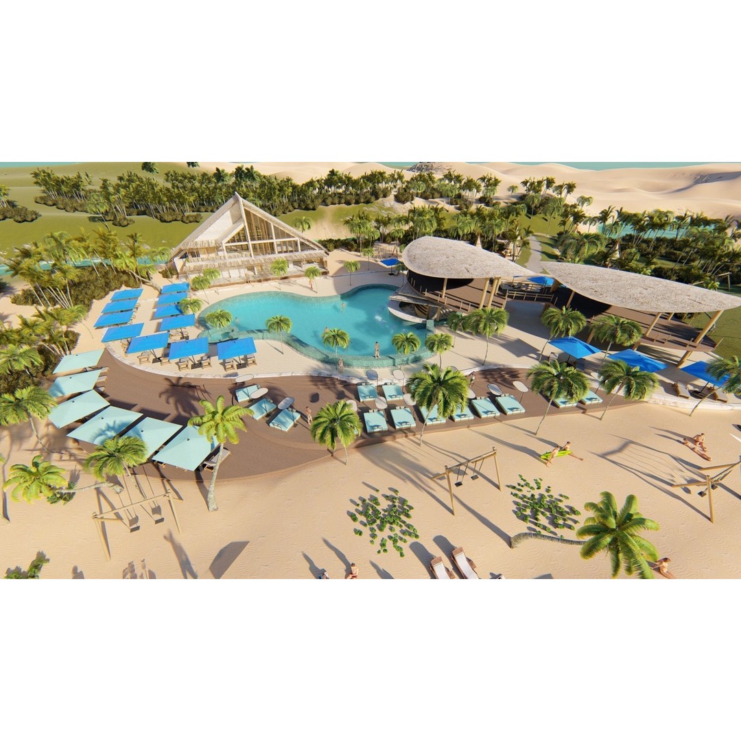 Luxury Resort 3D Model – Detailed Exterior Design, FBX & OBJ - View 4