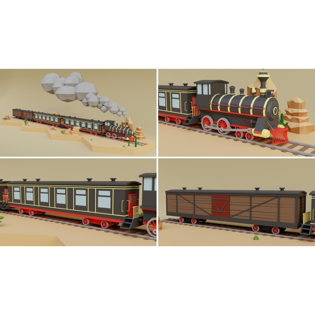 Wild West Environment 3D Model – Low Poly Game Asset, FBX & More - View 13