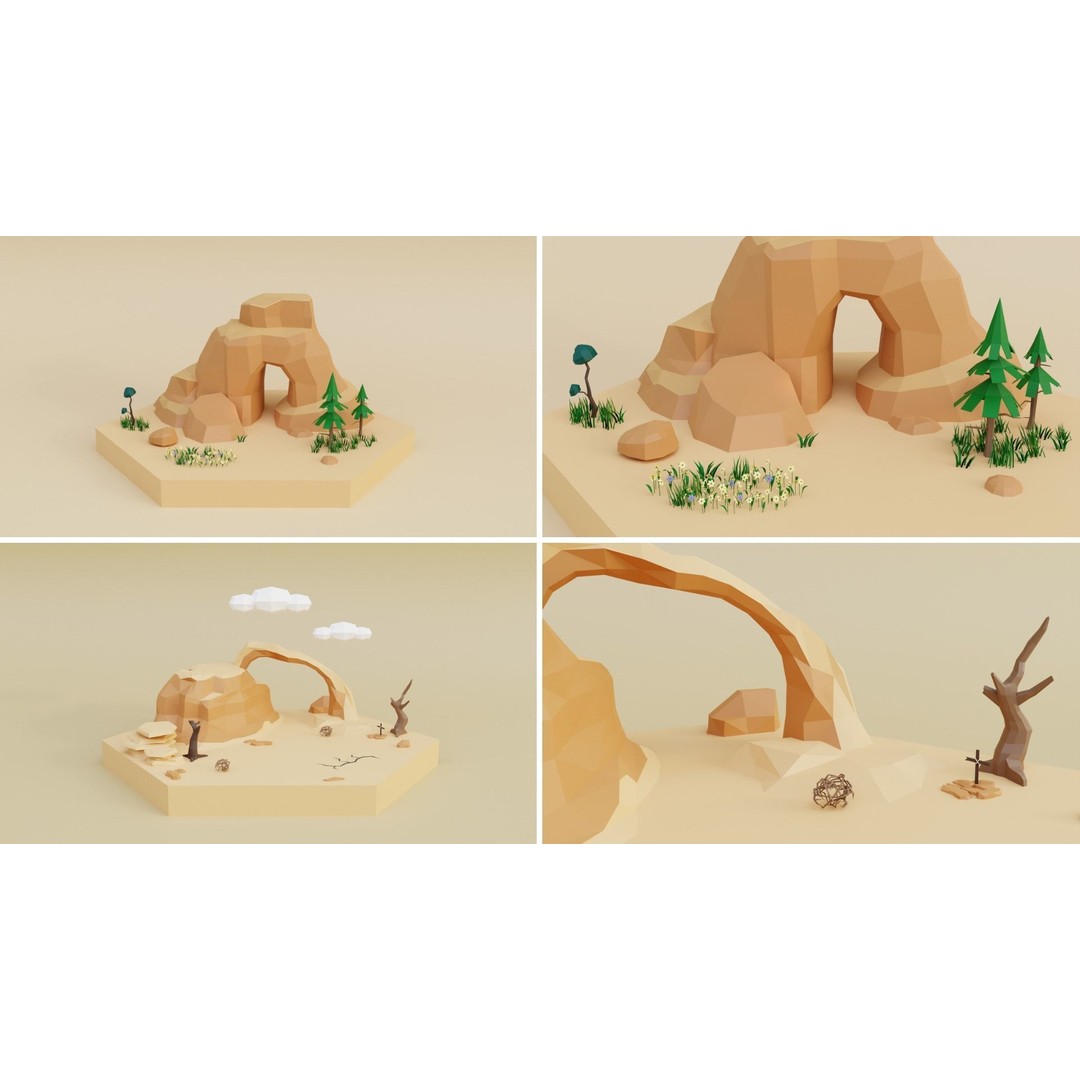 Wild West Environment 3D Model – Low Poly Game Asset, FBX & More - View 17