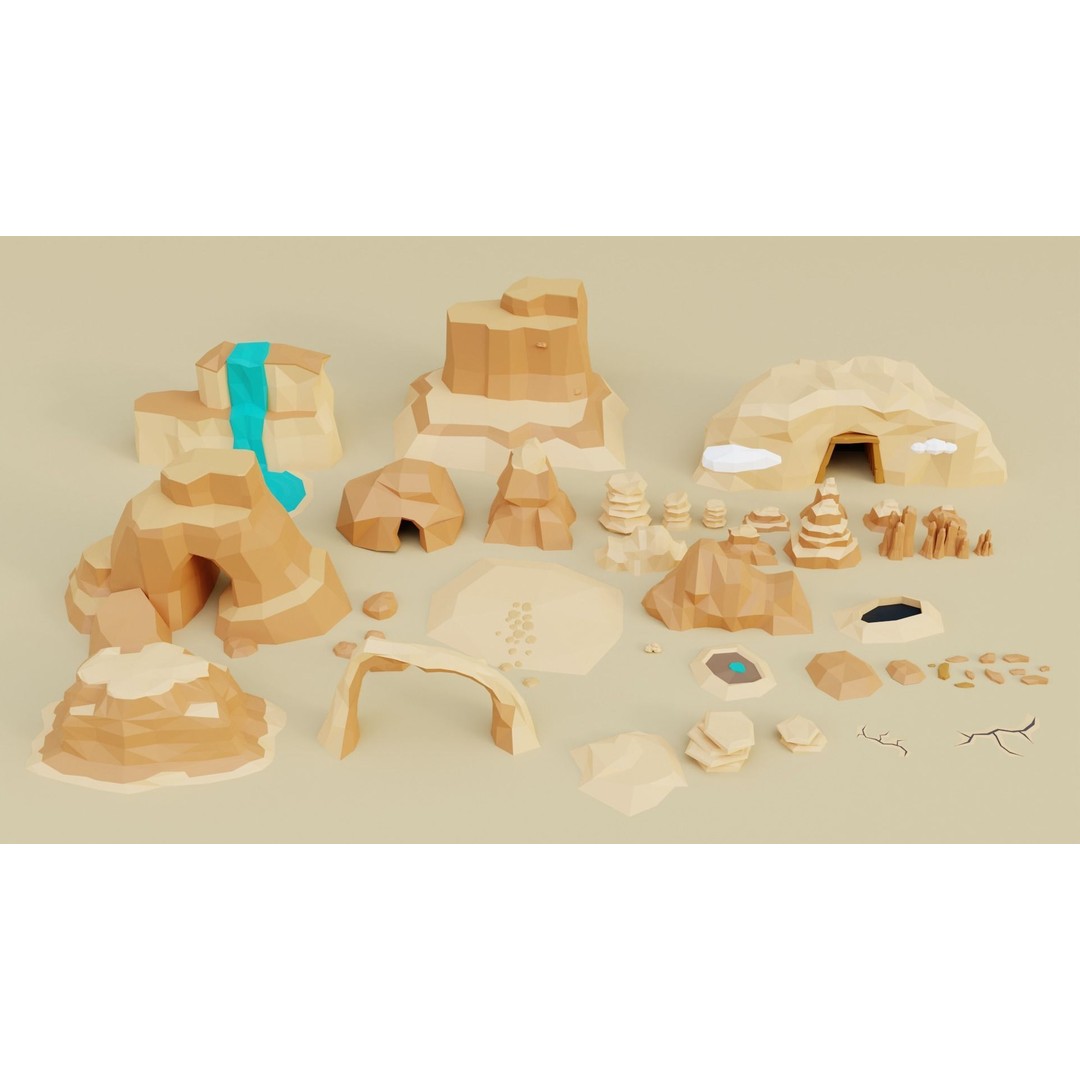 Wild West Environment 3D Model – Low Poly Game Asset, FBX & More - View 21