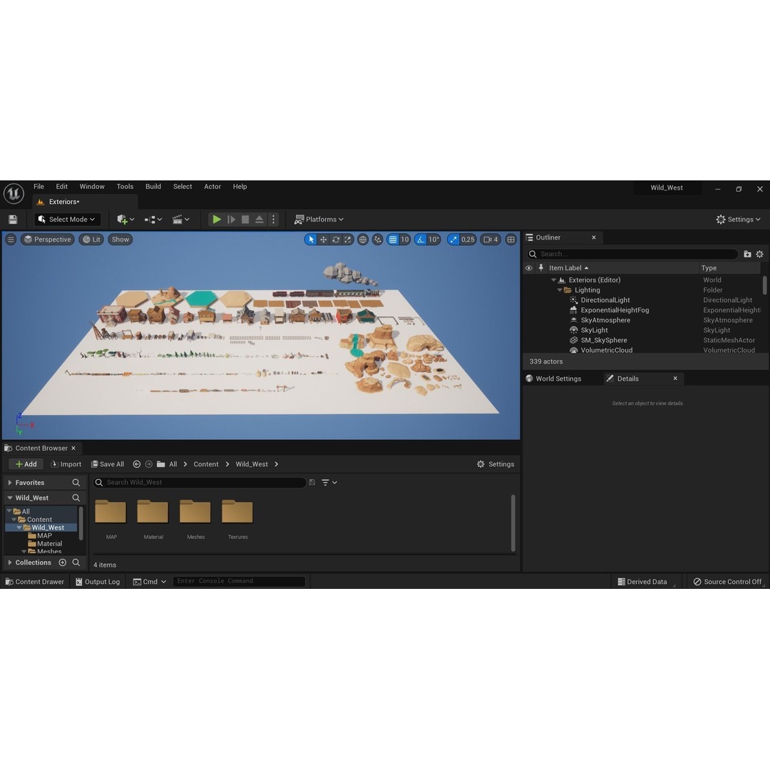 Wild West Environment 3D Model – Low Poly Game Asset, FBX & More - View 25