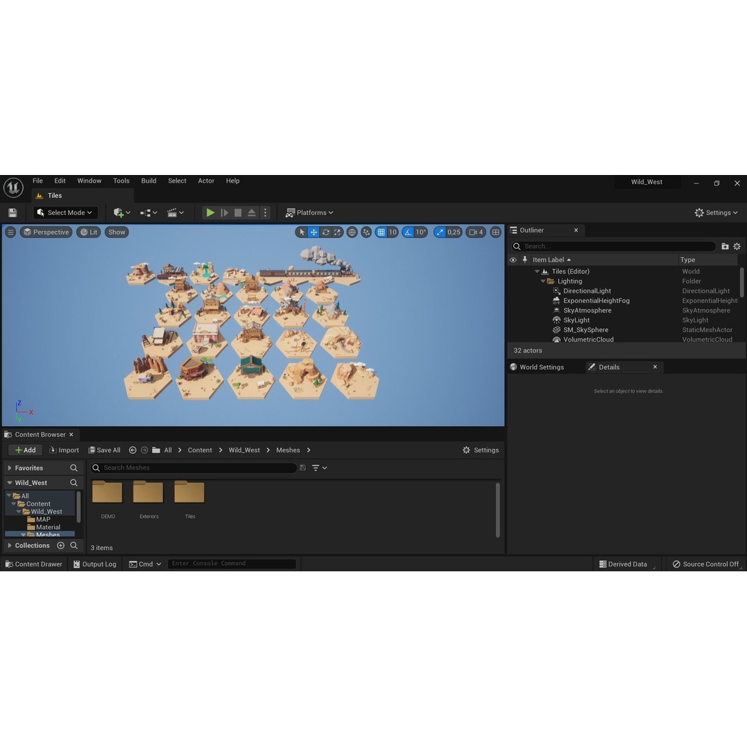 Wild West Environment 3D Model – Low Poly Game Asset, FBX & More - View 26