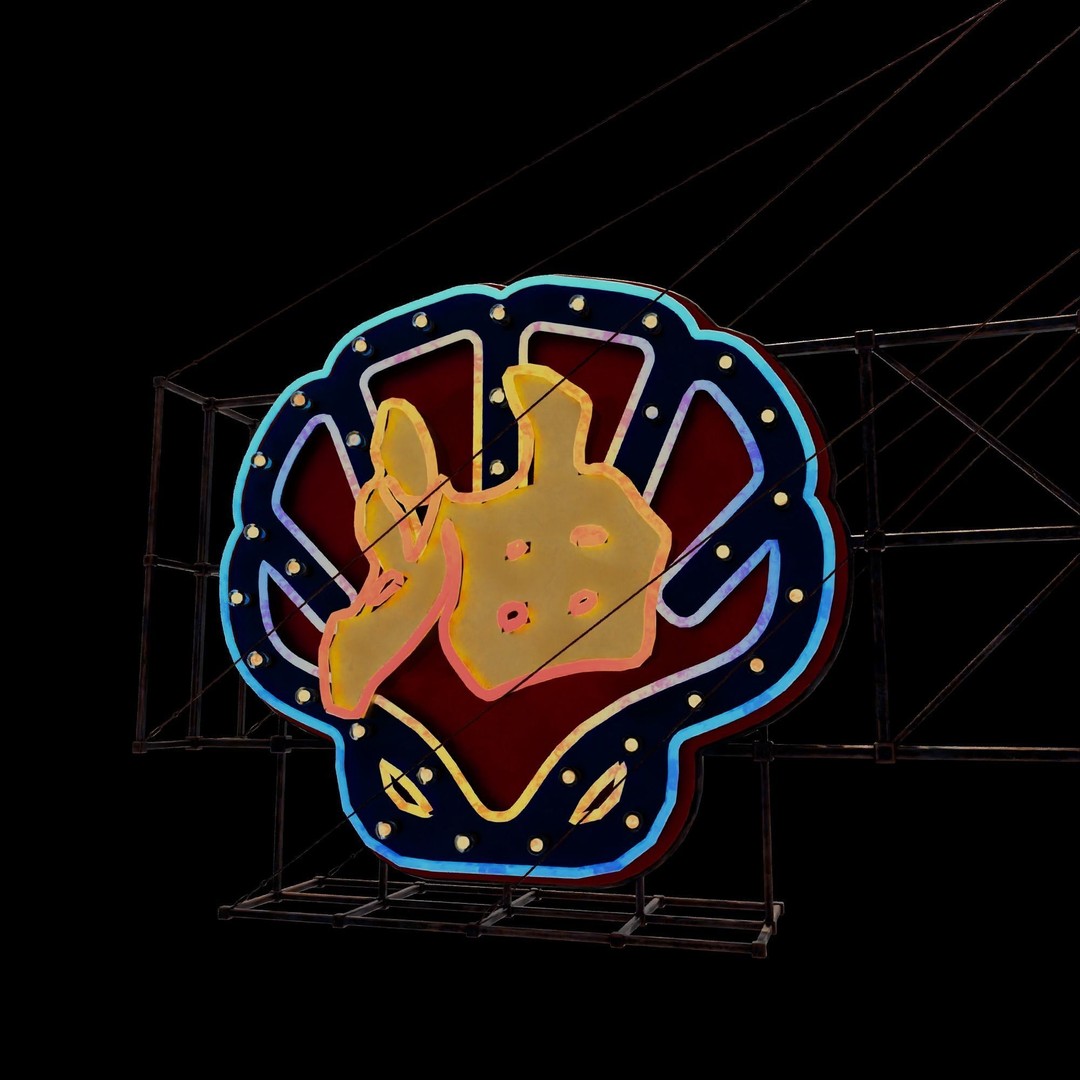 Hong Kong Neon Signboard 3D Model – PBR Textures, Blender, FBX - View 54