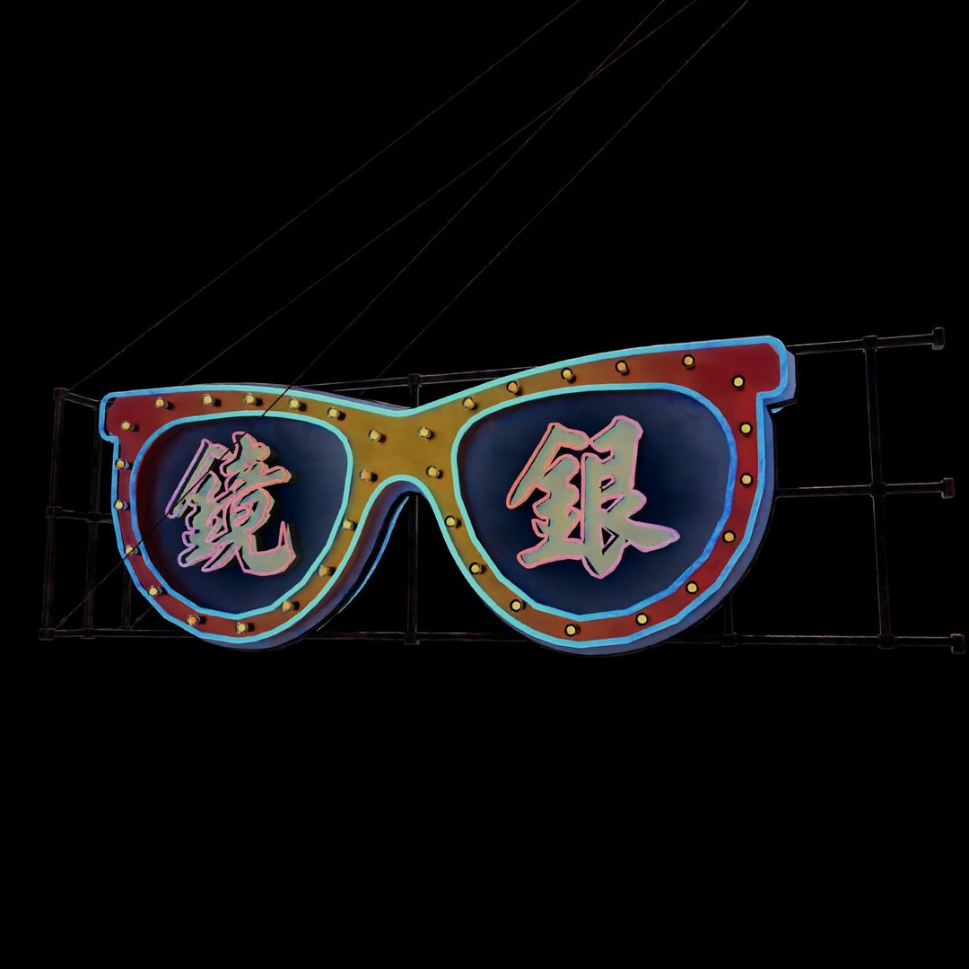 Hong Kong Neon Signboard 3D Model – PBR Textures, Blender, FBX - View 70