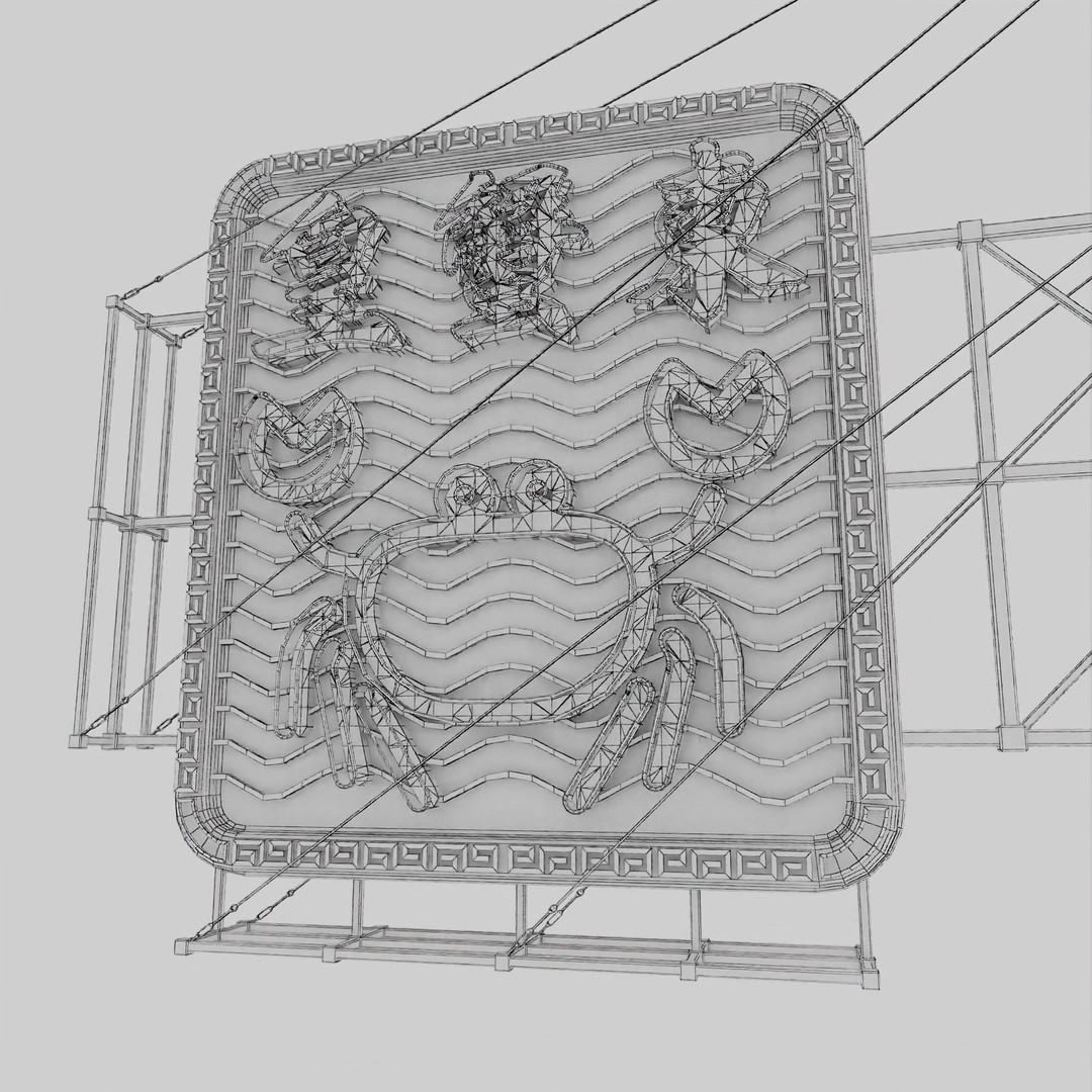 Hong Kong Neon Signboard 3D Model – PBR Textures, Blender, FBX - View 83