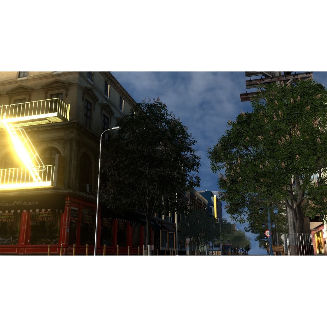 City Street 3D Model – Low Poly Urban Environment, Blender - View 11