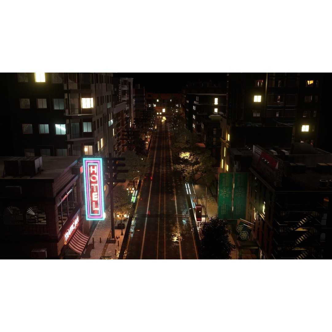 City Street 3D Model – Low Poly Urban Environment, Blender - View 12