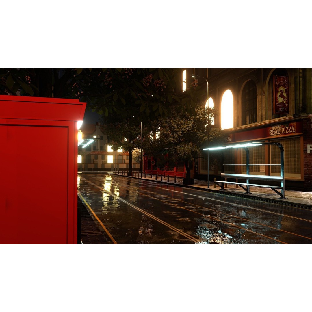 City Street 3D Model – Low Poly Urban Environment, Blender - View 13