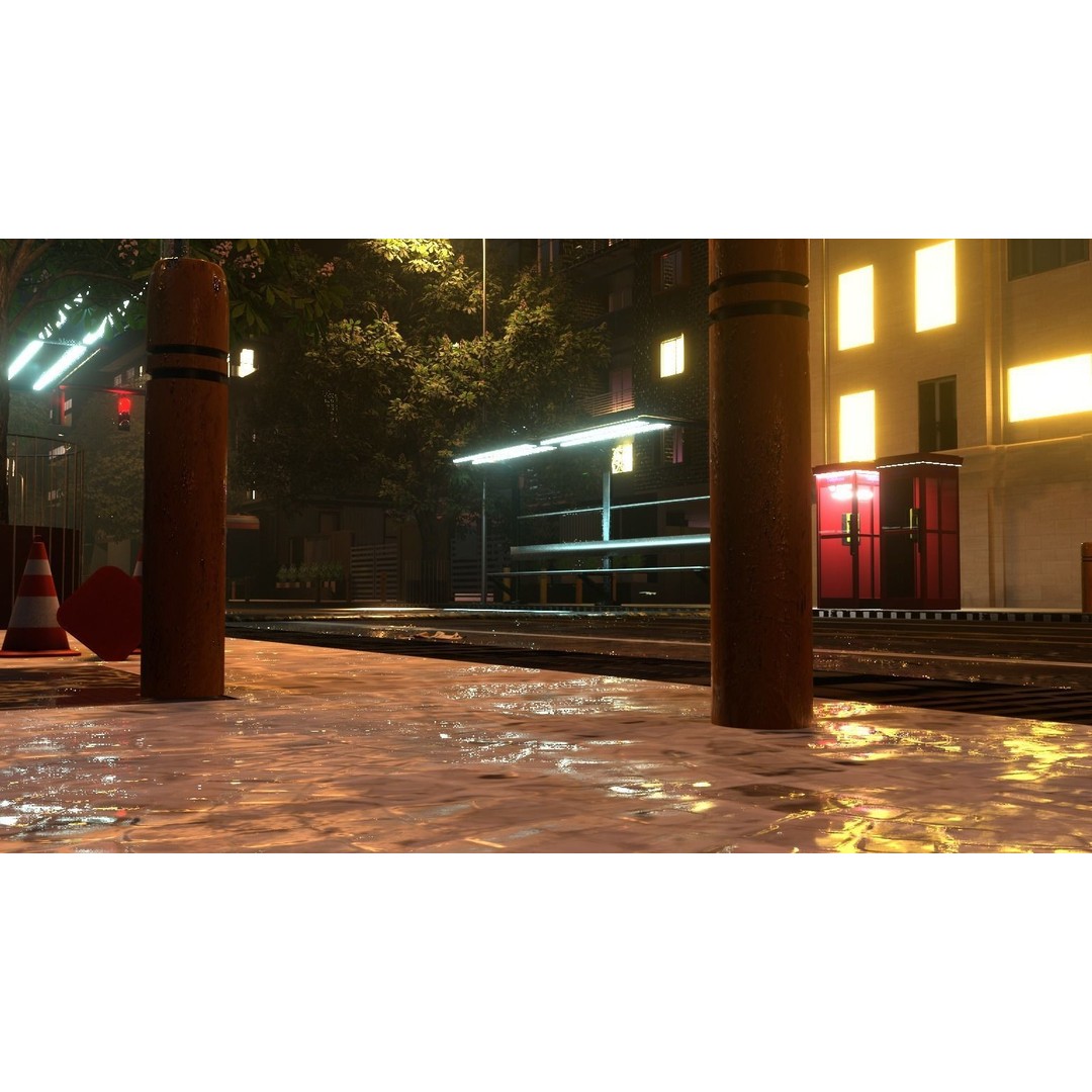 City Street 3D Model – Low Poly Urban Environment, Blender - View 7