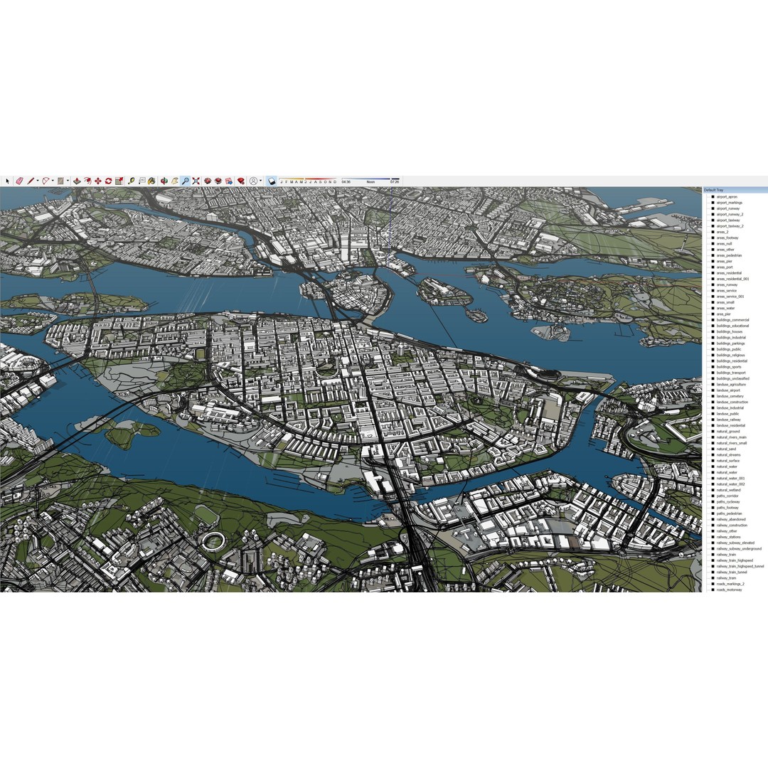 Stockholm 3D Model – Low Poly Cityscape with Realistic Terrain, FBX