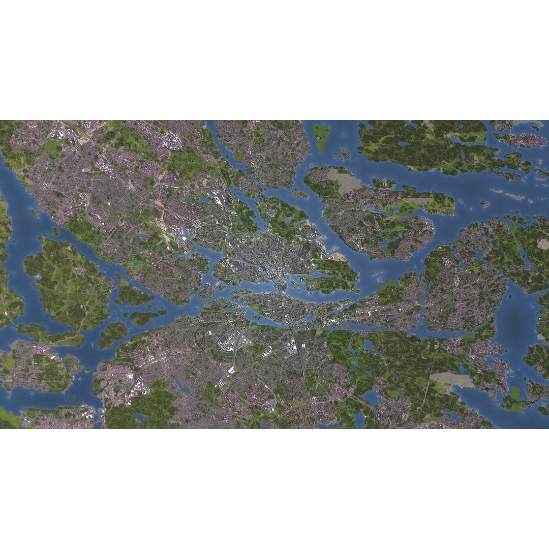 Stockholm 3D Model – Low Poly Cityscape with Realistic Terrain, FBX - View 12